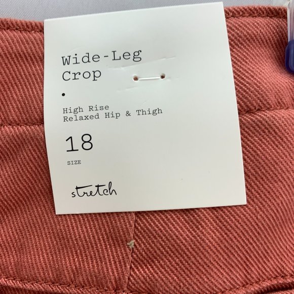 Universal Thread Wide Leg Crop Orange SZ 18 #Z033 - Picture 7 of 8